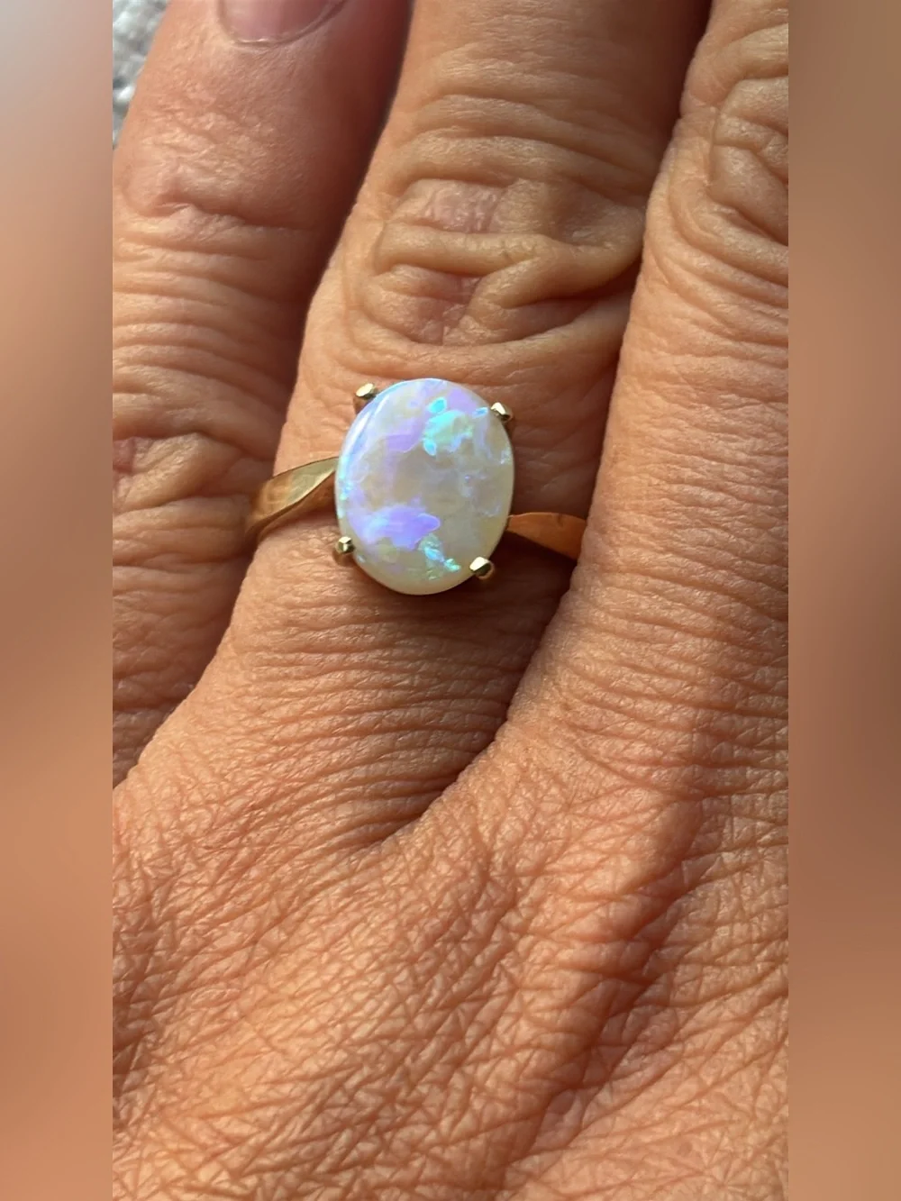 14k Gold Opal Doublet Ring